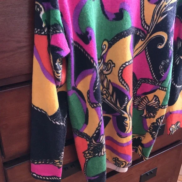 Vtg Danier Neon Colored Tassel Pattern Lambswool/Angora Blend Sweater Size Small - Picture 6 of 7